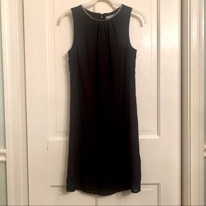 Midnight blue with silver bead trim cocktail dress